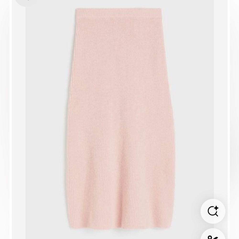 H&M Light Pink Ribbed Knit Midi Skirt Size Small